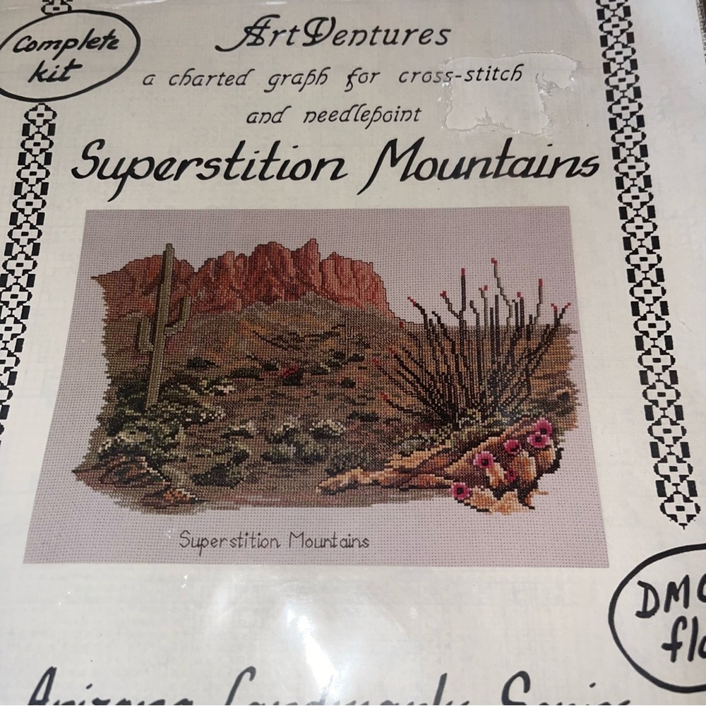 ART VENTURES Counted Cross Stitch/Needlepoint Chart - SUPERSTITION MOUNTAINS NIP
